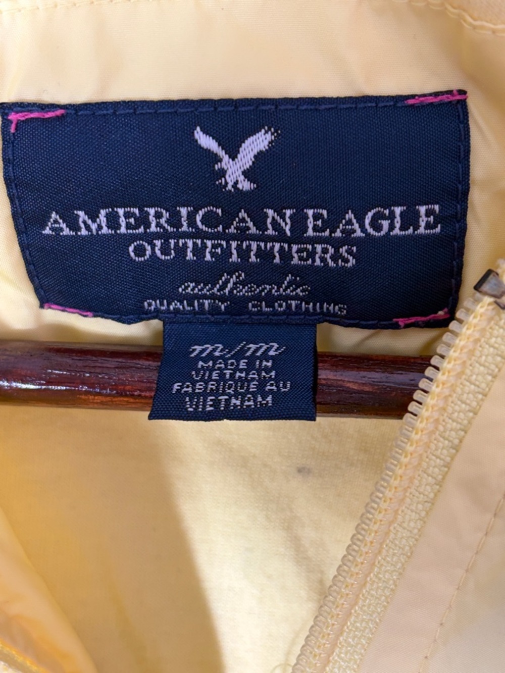 American Eagle Colorblock Windbreaker Jacket Hooded Yellow Blue Pink M - Picture 4 of 4